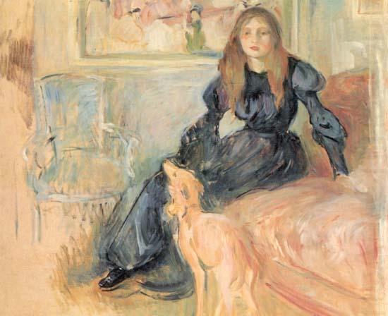 Julie Manet et son Levrier Laerte,, Berthe Morisot
